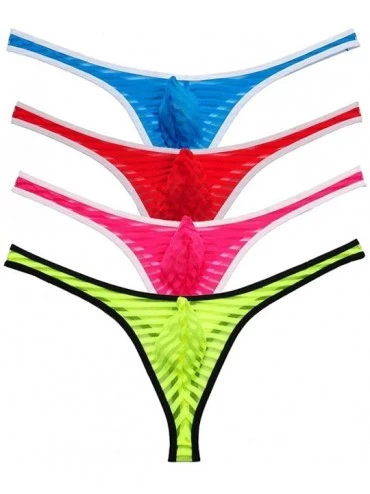 G-Strings & Thongs Mens See Through Underwear Sexy Bulge Pouch Bikini Thong Stretch Panties - 4-pack Mix(tdmg) - CS193QDDEMK ...