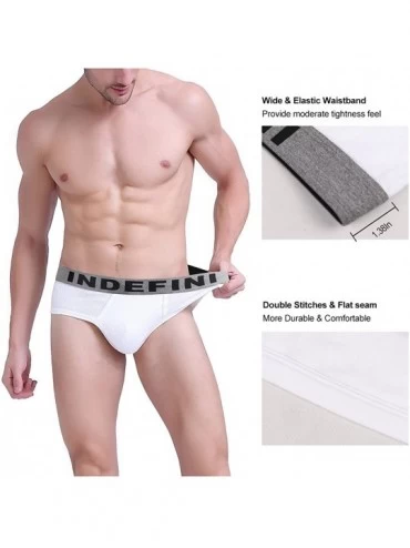 Briefs Mens Underwear Cotton Stretch Hip Briefs with Comfort Waistband Size (Pack of 1/5) - 5 Pack of White - C218I4T4TD6 $21.00