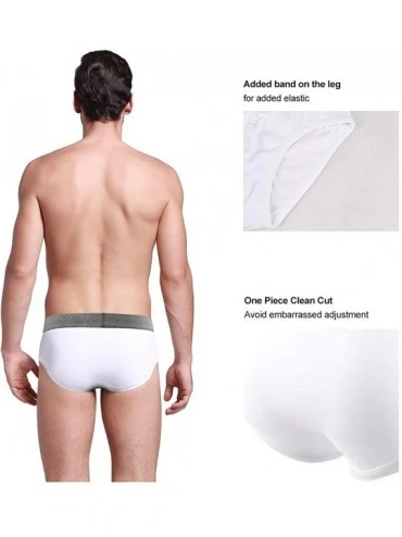 Briefs Mens Underwear Cotton Stretch Hip Briefs with Comfort Waistband Size (Pack of 1/5) - 5 Pack of White - C218I4T4TD6 $21.00