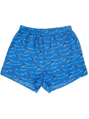 Boxers Men's Colorful Funny Animal All Over Print Cotton Boxer Shorts S-XXL - Bright Blue Fishes - CG193RU6DHW $39.24