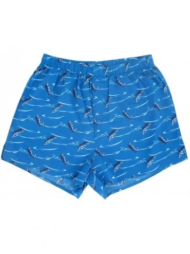 Boxers Men's Colorful Funny Animal All Over Print Cotton Boxer Shorts S-XXL - Bright Blue Fishes - CG193RU6DHW $14.27