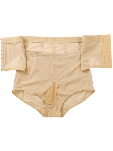 Shapewear Mens Tummy Shaper Briefs High Waist Body Slimmer Underwear Pouch Panties Body Shaper Shapewear - Nude Pouch - CY197...