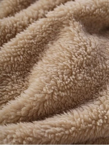 Tops Shearling Jacket Sherpa Fleece Pullover Fuzzy Cardigan Color Block Knit Outwear Jumper Warm Coat - Beige - CM1925EW7CT $...