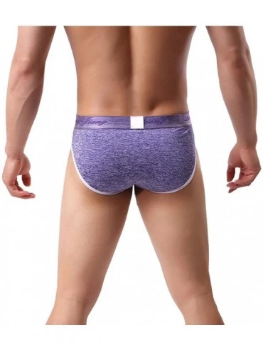 G-Strings & Thongs Men's Sexy Triangle Underwear Elephant Nose Bulge Pouch Elastic Spandex Trunks Thong Underpants - Purple -...