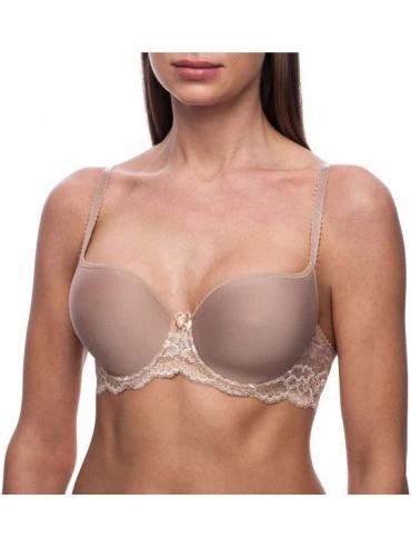 Bras Women's Sexy Seamless Contour Lace Plus Size Bra - Coffee - C518D6X5HD5 $57.24