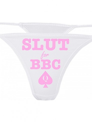 Panties Slut for BBC - Queen of Spades White Thong Panties - Love Big Black Cock Underwear - Bubble Gum Pink - CC187KKHWHO $2...