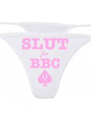 Panties Slut for BBC - Queen of Spades White Thong Panties - Love Big Black Cock Underwear - Bubble Gum Pink - CC187KKHWHO $1...