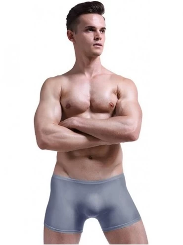 Briefs Men's Briefs Underwear Breathable Mesh Briefs Low Rise - Grey - CZ18HXQELOE $9.78
