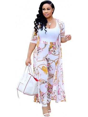 Thermal Underwear Women 2 Piece Outfits Floral Print Long Sleeve Open Front Cardigan Cover Up Bodycon High Waisted Long Pants...