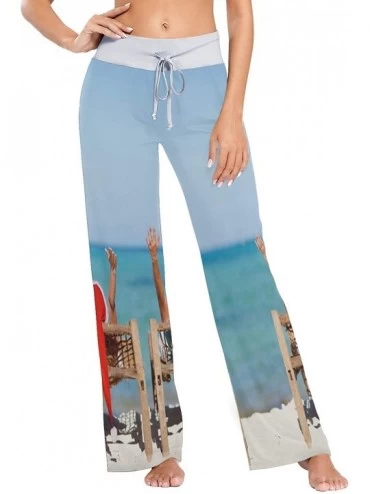 Bottoms Women's Fashion Yoga Pants Palazzo Casual Print Wide Leg Lounge Pants Comfy Casual Drawstring Long Pajama Pants - Mer...