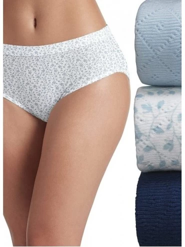 Panties Women's Underwear Elance Breathe Hipster - 3 Pack - Flowing Fine/Frothy Blue/Navy - CM187GXRHO8 $36.77