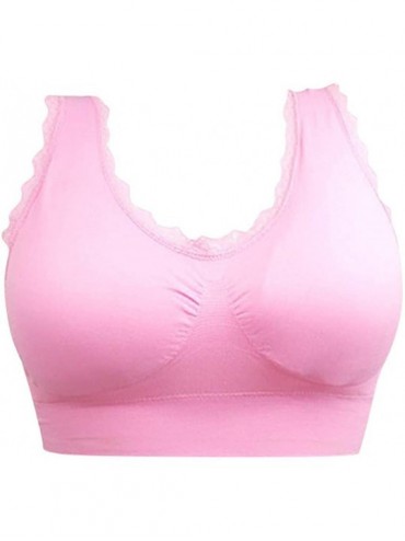 Robes Sports Bras Padded Seamless High Impact Support for Yoga Workout Fitness - Pink - C1195HSS4ZW $22.02
