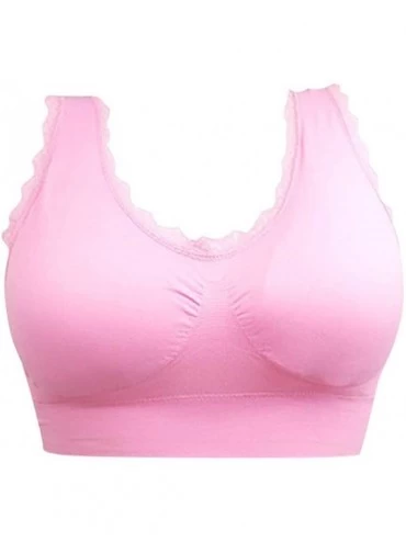 Robes Sports Bras Padded Seamless High Impact Support for Yoga Workout Fitness - Pink - C1195HSS4ZW $19.46