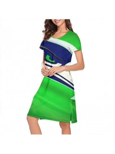 Nightgowns & Sleepshirts Sleep Shirts for Women Girls- Sleepwear Nightgowns Sleep Tee Print Sleep Dress - CR19CIADLA0 $23.47