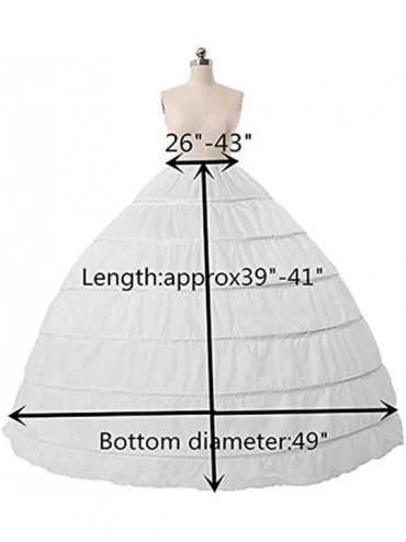 Slips Women's Petticoat 6-Hoop Puffy Ball Gown Slips Crinoline Underskirt for Prom Wedding Dress - Red - CG187AM9QMU $24.34