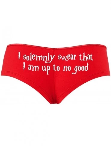 Panties I Solemnly Swear That I Am up to No Good Red Boyshort Panties - White - CR18SQRX0KW $26.36