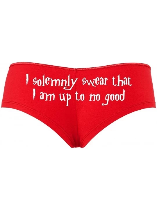 Panties I Solemnly Swear That I Am up to No Good Red Boyshort Panties - White - CR18SQRX0KW $12.11