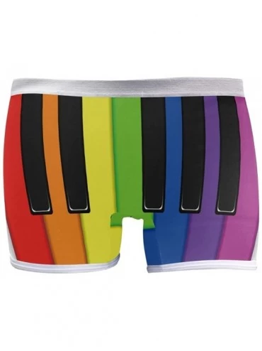 Panties Women's Soft Boy Short Neon Splatter Boxer Brief Panties - Rainbow Piano Keys - CN18T94HQX0 $13.88