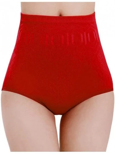 Shapewear Women's Underwear- High Waist Tummy Control Body Shaper Women Briefs - Red - CY187A93G80 $17.64