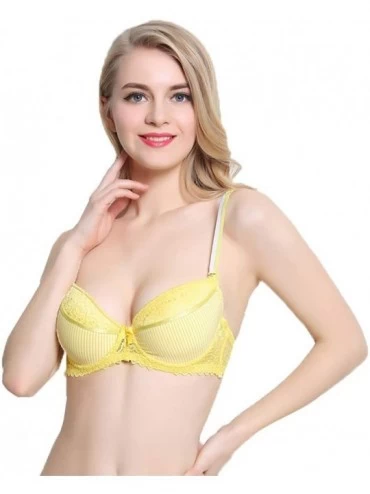 Bras Women's Minimizer Beauty Back Smoothing Wired Plus Size Support Bra-Yellow-42/95D - Yellow - CL1996WNSZU $64.05