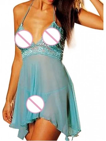 Nightgowns & Sleepshirts Lingerie- 2 Pcs Set Super Sexy Women'S Lingerie Lace Dress Underwear Temptation Plus Size - Green - ...