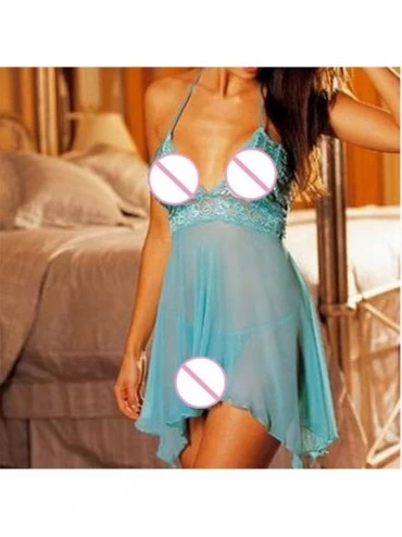 Nightgowns & Sleepshirts Lingerie- 2 Pcs Set Super Sexy Women'S Lingerie Lace Dress Underwear Temptation Plus Size - Green - ...