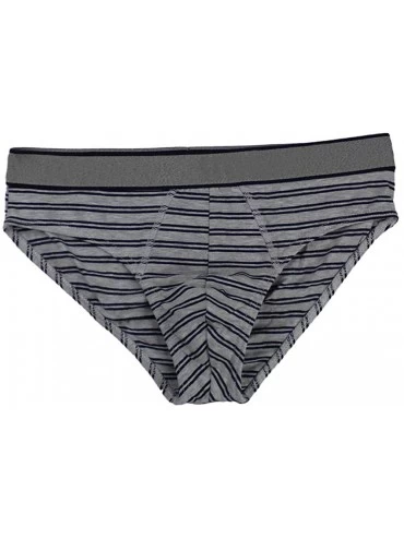 Briefs Men's Cotton Underwear Hip Briefs 5-Pack Classic Stretch Bulge Pouch Bikini Undies with Assorted Solid Color Stripe - ...
