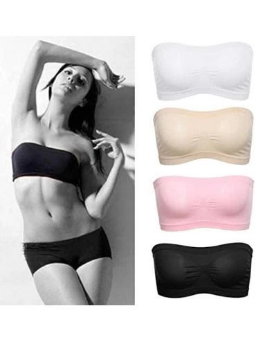 Camisoles & Tanks Women's Seamless Bra Strapless Bandeau High Elastic Wrapped Tube Tops One Size Chest Cover for All Female L...