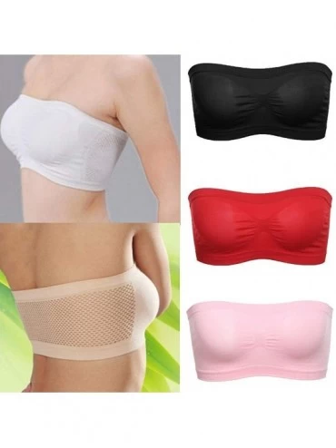 Camisoles & Tanks Women's Seamless Bra Strapless Bandeau High Elastic Wrapped Tube Tops One Size Chest Cover for All Female L...
