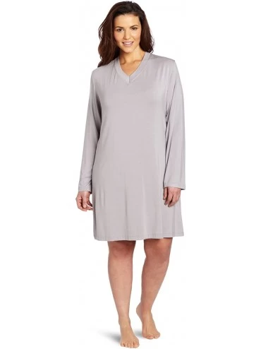 Nightgowns & Sleepshirts Women's Plus-Size Sleepshirt - Gray - C8119QED1JP $60.16