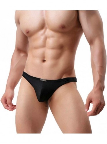 G-Strings & Thongs Premium Men's Thong Underwear- No Visible Lines- Men's Thong G-String Underpants - Black - CH18HXEEAHT $24.31