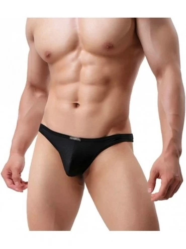 G-Strings & Thongs Premium Men's Thong Underwear- No Visible Lines- Men's Thong G-String Underpants - Black - CH18HXEEAHT $21.13