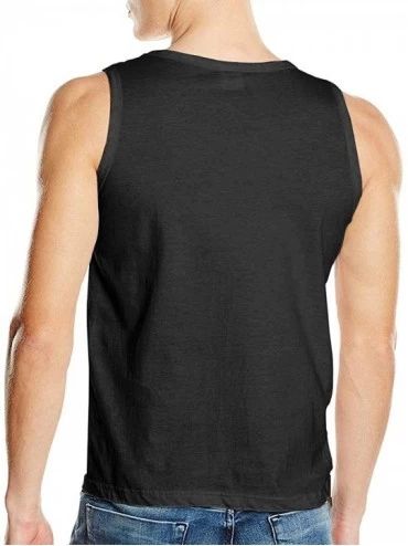Undershirts Demon Slayer Mens Tank Top Cotton Sleeveless T-Shirts Casual Workout Muscle Athletic Vest Undershirts Black - Bla...