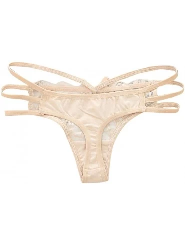 Bustiers & Corsets Women Sexy Lingerie G-String Mesh Briefs Underwear Panties T String Thongs Knick - Khaki - CS18ZW56K58 $10.88
