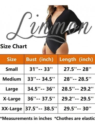 Shapewear Women's Long Sleeve Bodysuit Surplice Ruched Plunge V Neck Stretchy Jumpsuit Leotards - Nude - C218ZUELM57 $20.00