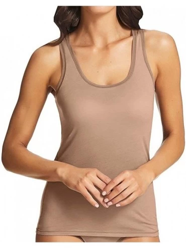 Camisoles & Tanks Women's Pure Cotton Wide Strap Rounded Neck Camisole 13RTS34 - Mocha - CQ1102RZ0RL $43.51