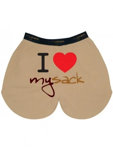 Boxers My Sack Mens I Love My Sack Testicle Shaped Boxer Shorts - CK18DHZZL25 $29.84