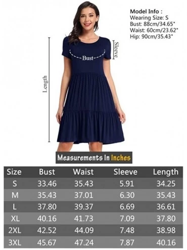 Nightgowns & Sleepshirts Womens Summer Dresses Floral Plain Swing Soft Loose Casual Short Dresses Round Neck Short Sleeves Sh...