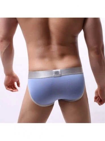 G-Strings & Thongs Underwear for Men- Breathable Stretch Cotton Thong Underwear Men's Fashion Classic G-String - Light Blue -...