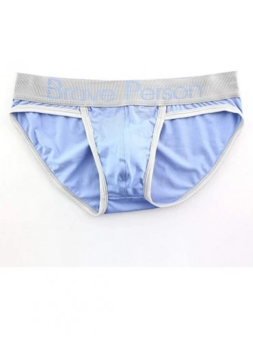 G-Strings & Thongs Underwear for Men- Breathable Stretch Cotton Thong Underwear Men's Fashion Classic G-String - Light Blue -...