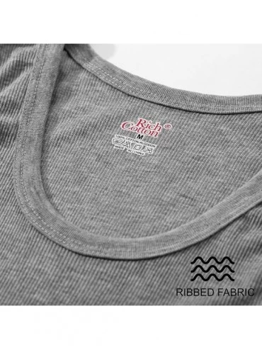 Undershirts Men's Ribbed Tight Tank Top Shirts 3- 6-12 Multi Pack Sleeveless A Shirt Workout Undershirts Bodybuilding Gym - P...