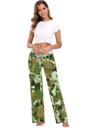 Bottoms Women's Pajama Pants Drawstring Wide Leg Lounge Trouser Sleepwear Pants - Color14 - CW1985KG6Q0 $26.84