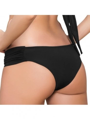 Panties 6851 Waistband Ruched Panty - Black - CP12G3ITDW5 $20.58