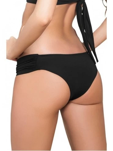 Panties 6851 Waistband Ruched Panty - Black - CP12G3ITDW5 $20.58