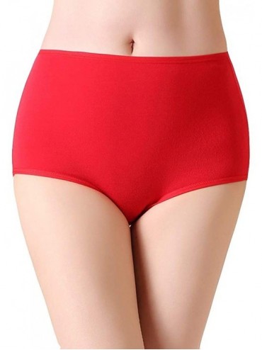 Thermal Underwear Women Cotton Underwear Comfort Soft Seamless Lingerie Briefs Lingerie Panties - Red - C01996SQ53L $34.53