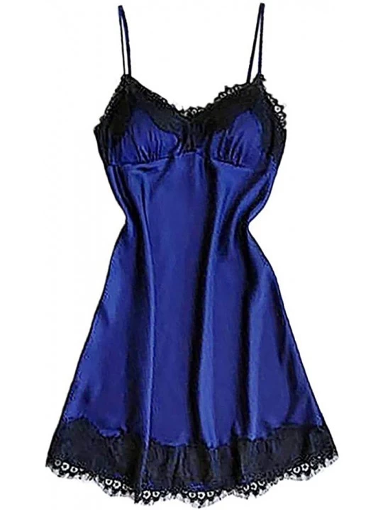 Baby Dolls & Chemises Sleepwear Dress for Women Sexy Party Night Lace Lingerie Nightwear Underwear Robe Babydoll - Dark Blue ...
