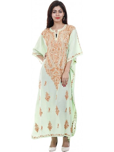 Nightgowns & Sleepshirts Odishabazaar Cotton Kaftan Kashmiri Embroidered Maxi Long Dress for Women - B07l3wd8k1 - CX1955K36HI...