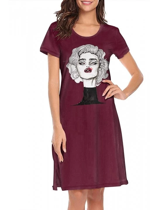 Nightgowns & Sleepshirts Madonna-Love-Art-Transparent- Sexy Nightgowns Long Nightdress Sleepshirts Nightwear for Women Girls ...
