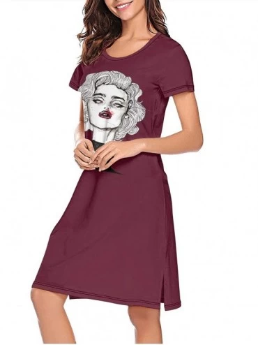 Nightgowns & Sleepshirts Madonna-Love-Art-Transparent- Sexy Nightgowns Long Nightdress Sleepshirts Nightwear for Women Girls ...