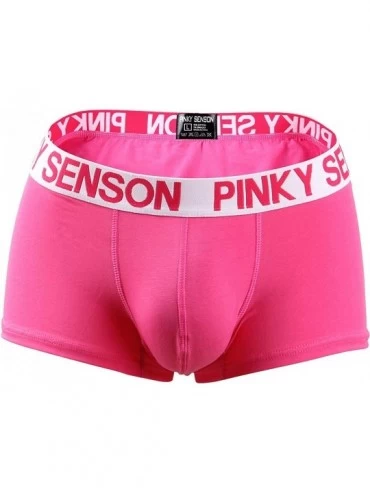 Boxer Briefs Mens Boxer Briefs Cotton Underwear Breathable Big and Tall Men Underwear - Pink - C018A6S7S4X $24.08